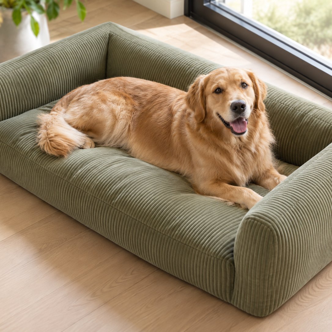 situation — Canapé Lit Orthopédique pour Chien en Mousse à Mémoire de Forme